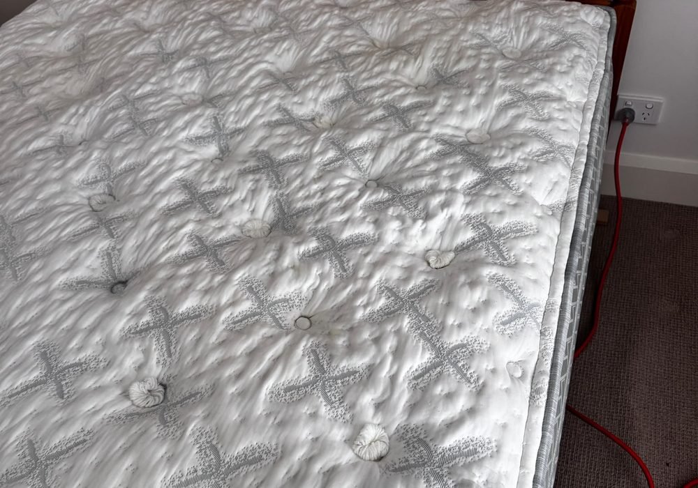 Mattress after stain and urine cleaning in a Melbourne home
