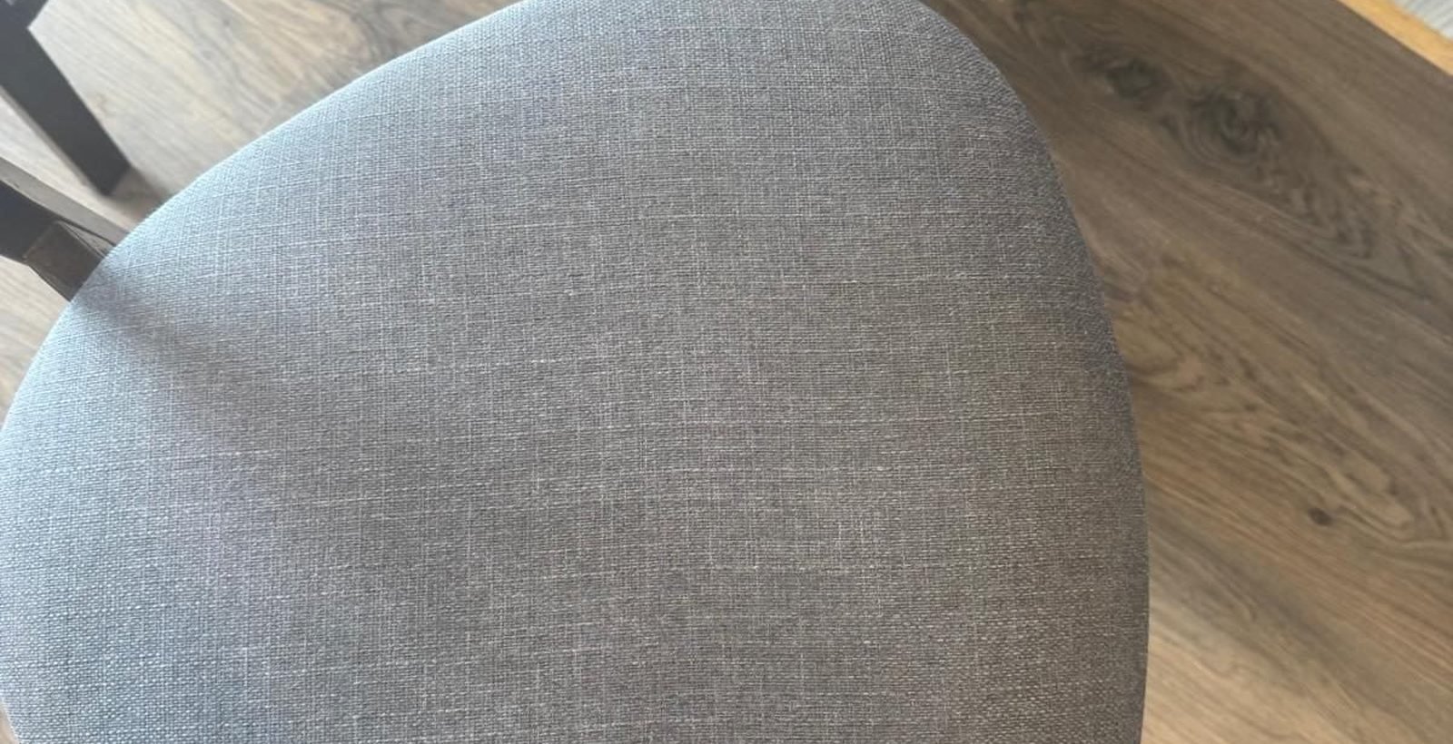 Grey fabric dining chair seat clean and even after upholstery cleaning in Melbourne
