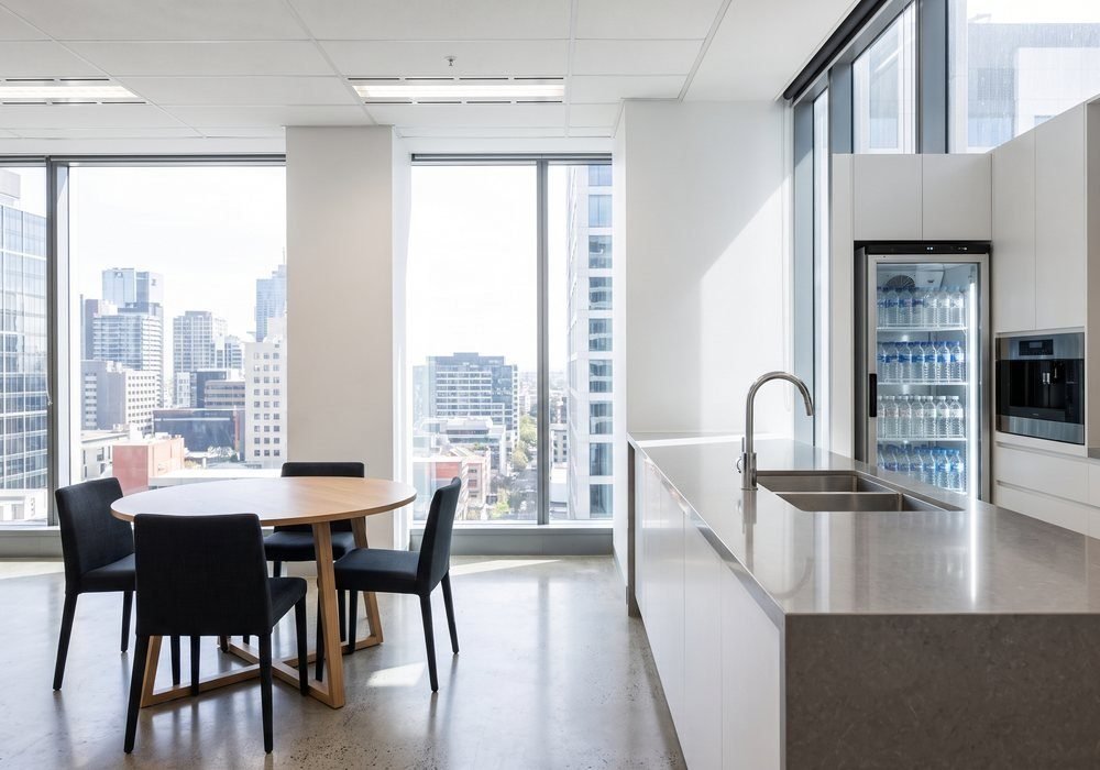 Office kitchen and breakout area cleaned in Melbourne